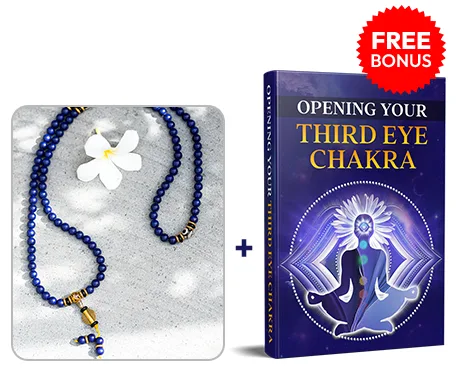Lapis Lazuli mala bundled with the free Opening Your Third Eye Chakra e-book