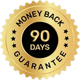 90-day money-back guarantee seal