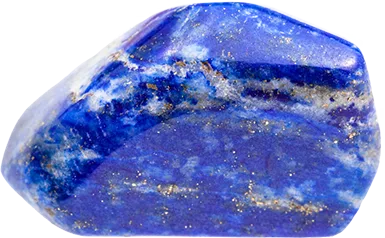 Raw Lapis Lazuli stone showing natural gold pyrite flecks and deep blue color