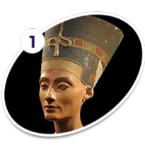 Ancient Egyptian bust wearing a Lapis Lazuli headdress, one of the stone's earliest sacred uses