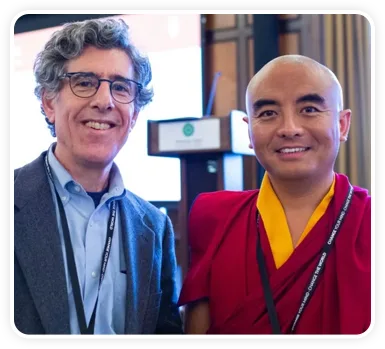 How Minds Work founder with a Tibetan monk from the Himalayan monastery