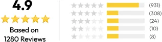 4.9 out of 5 star customer rating breakdown